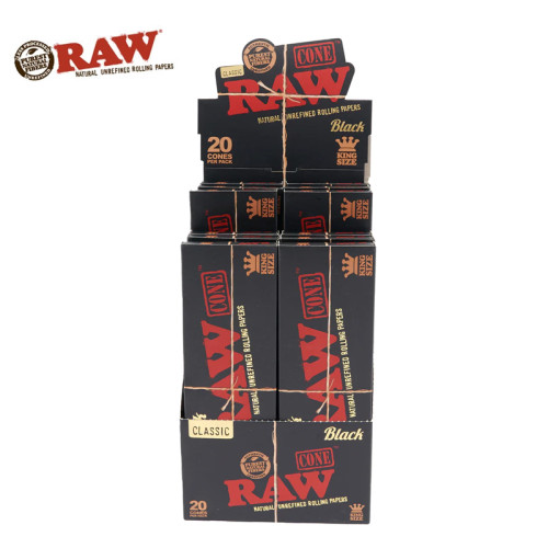 RAW BLACK CONE 20CT/12PK